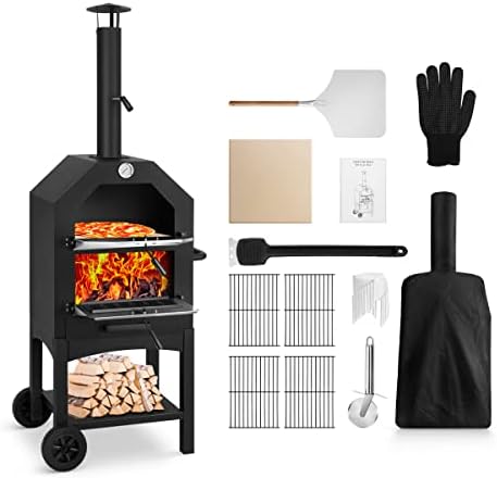 Outdoor Wood-Fired Pizza Oven Patio Pizza Maker for Backyard