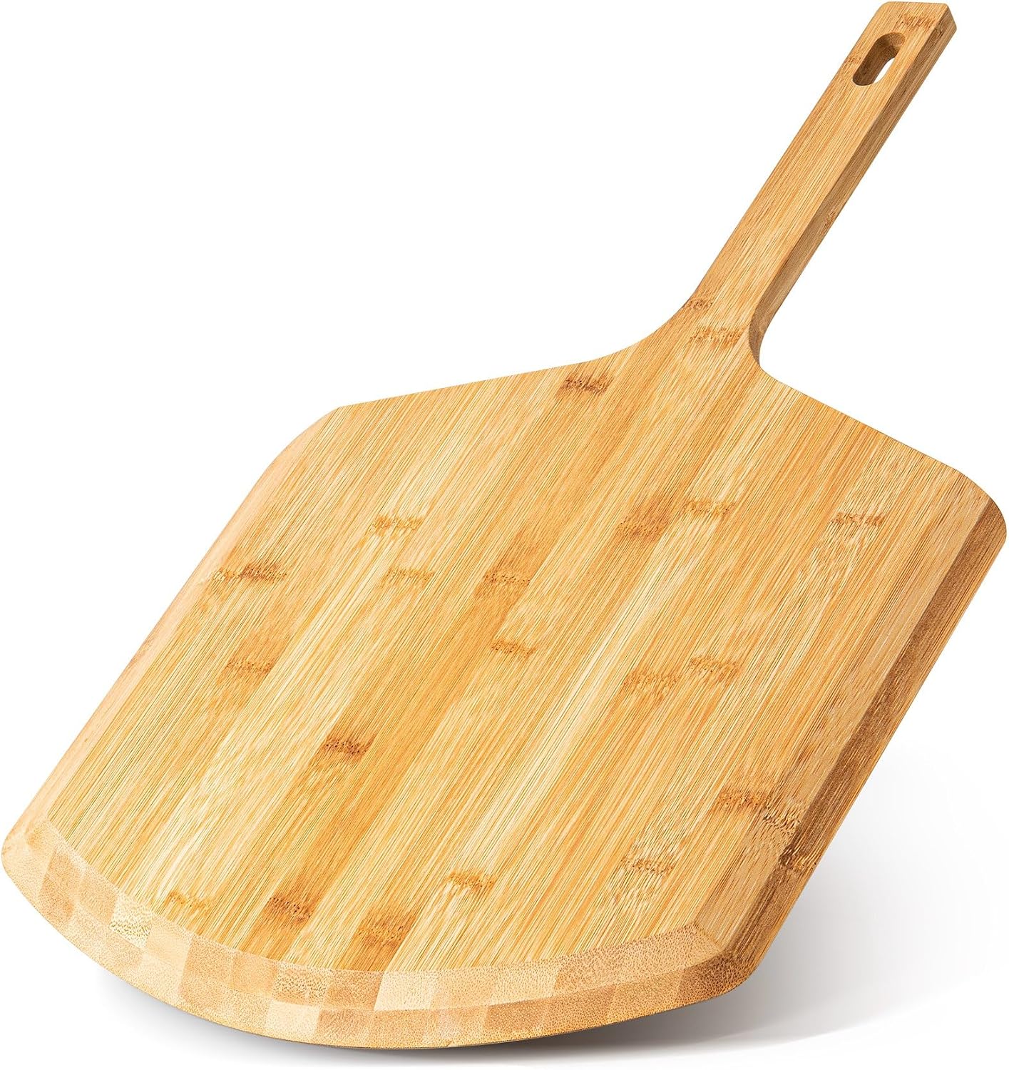 16 inch natural bamboo pizza peel and serving board