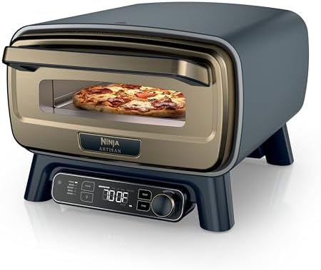 Ninja Artisan™ 5-in-1 Portable Electric Pizza Oven, Blue &amp; Gold, MO201BL1